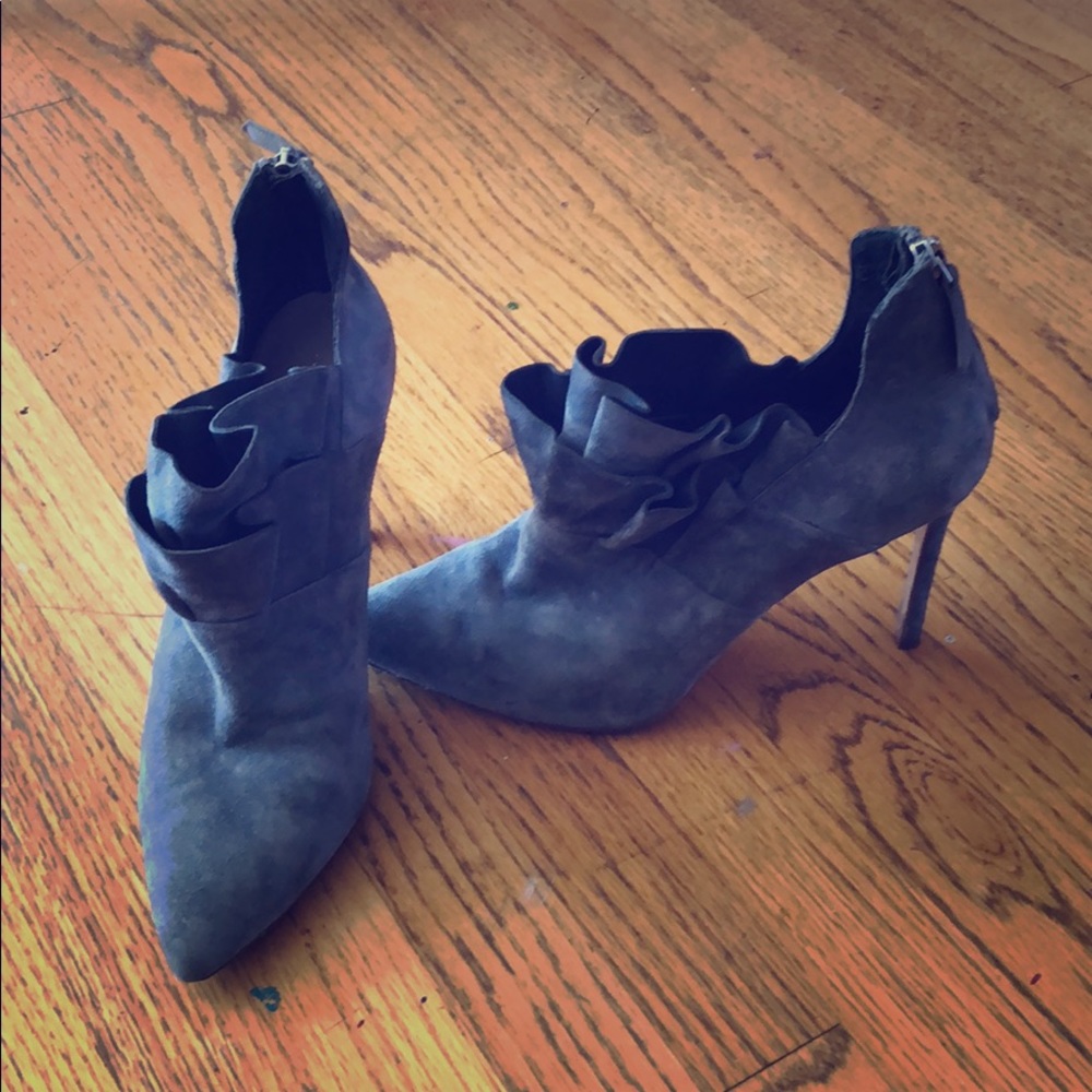 Grey suede stilettos